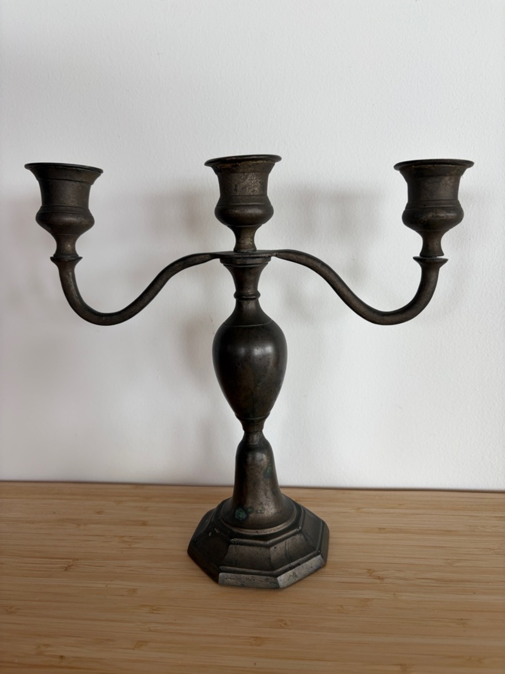 Vintage Classic Silverplated/Pewter 3 Candle Candelabra Old World Style